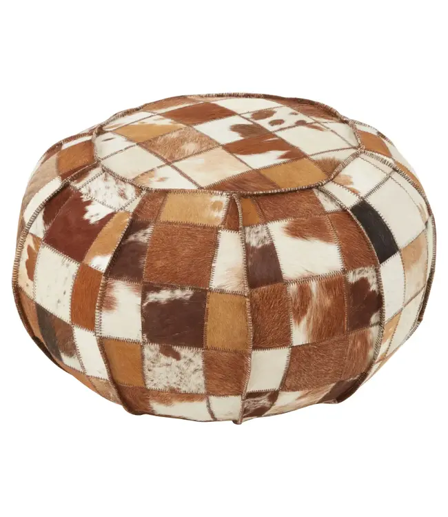 Fifty Five South Patchwork Multicolour Leather Pouffe