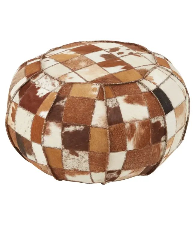 Patchwork Multicolour Leather Pouffe