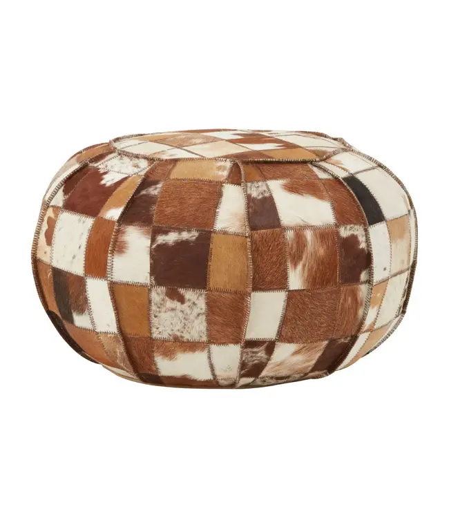 Patchwork Multicolour Leather Pouffe