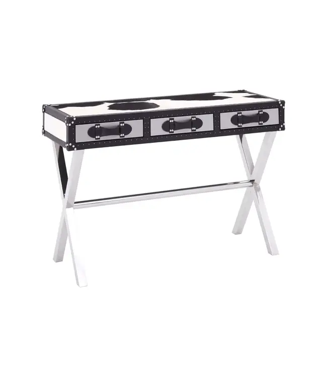 Fifty Five South Genuine Cowhide Console Table