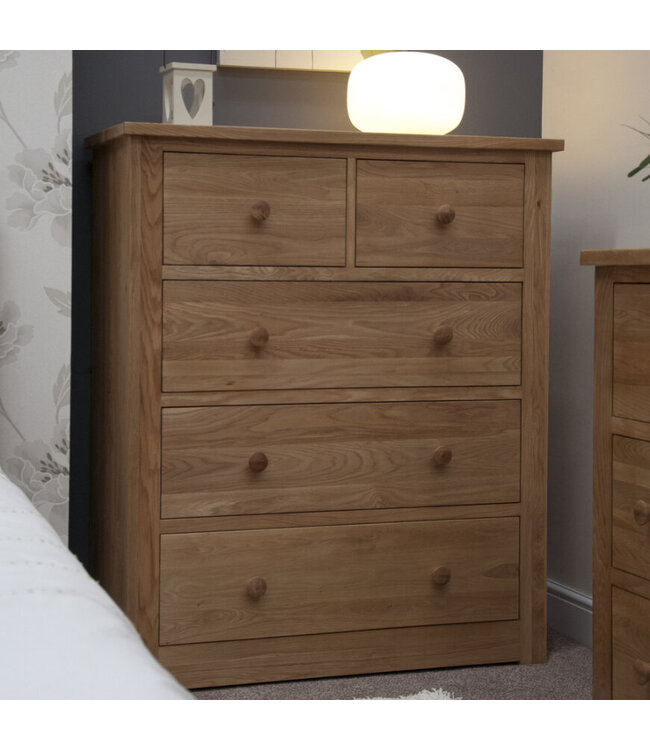 Homestyle GB Torino Oak Wide 2+ 3 Drawer Chest