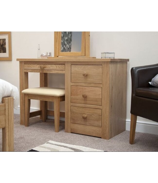 Homestyle GB Torino Oak Dressing Table & Stool