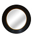 Round Black Convex Framed Mirror