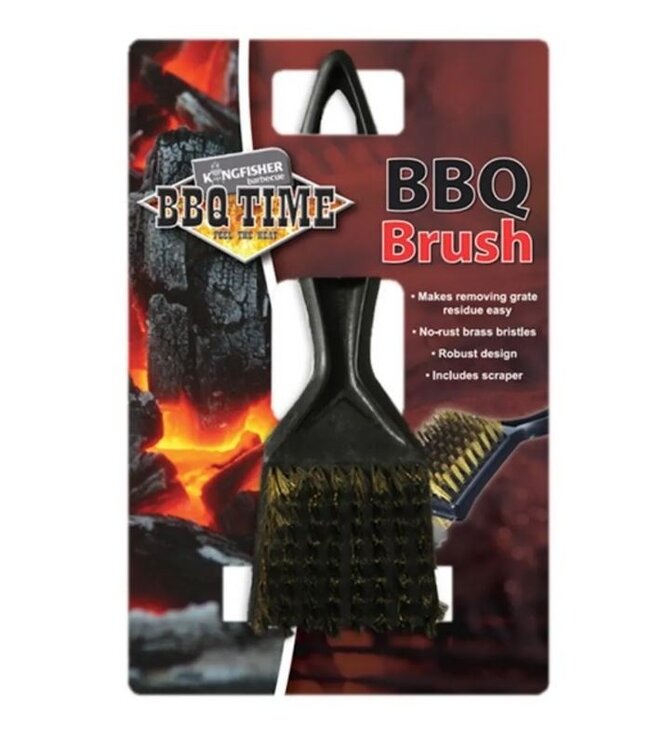Kingfisher Garden BBQ Brush with Metal Scraper