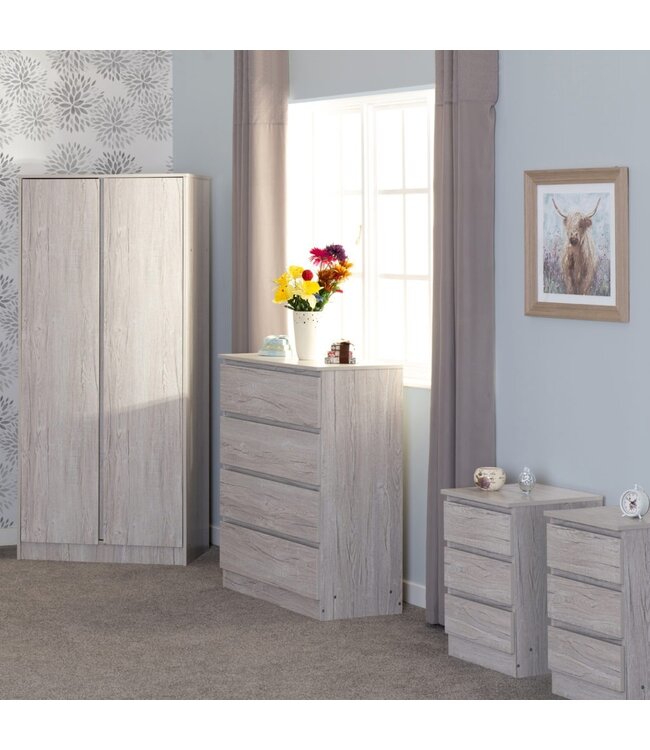 Seconique Malvern 2 Door Wardrobe Bedroom Set
