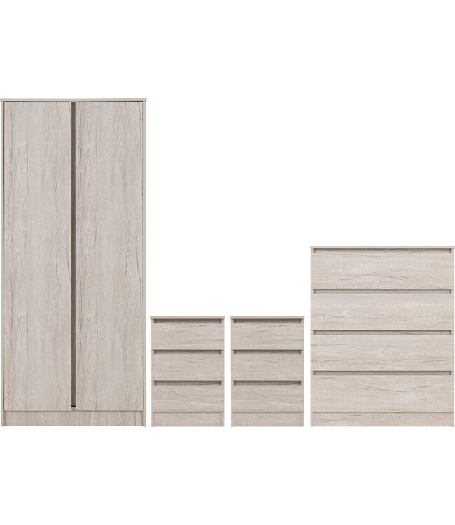 Seconique Malvern 2 Door Wardrobe Bedroom Set