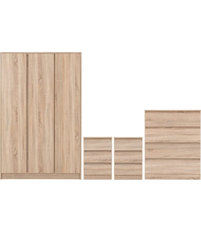 Seconique Malvern 3 Door Wardrobe Bedroom Set