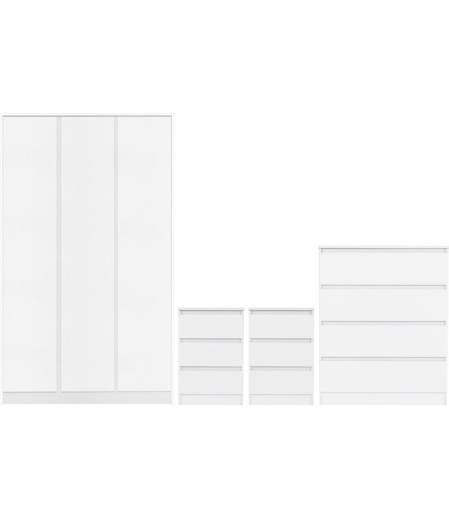 Seconique Malvern 3 Door Wardrobe Bedroom Set