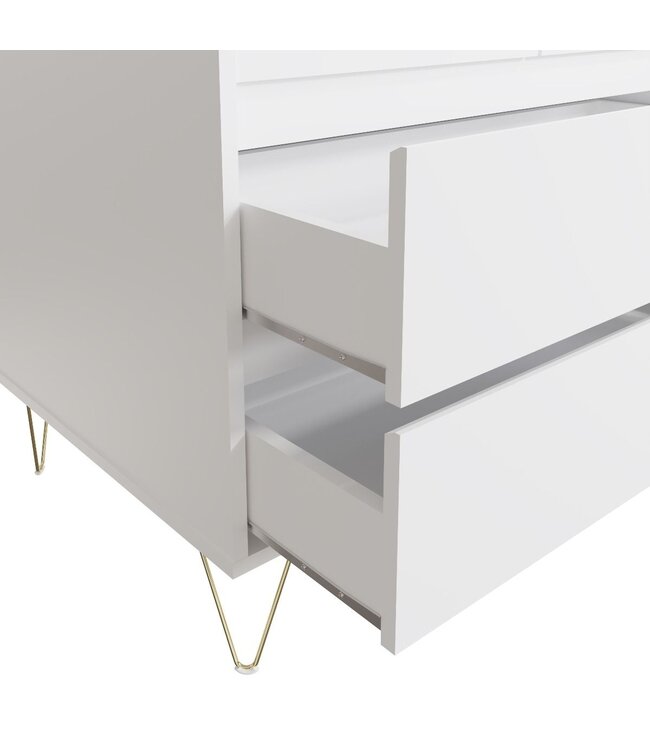 Timber Art Design Monaco White 2 Door Wardrobe