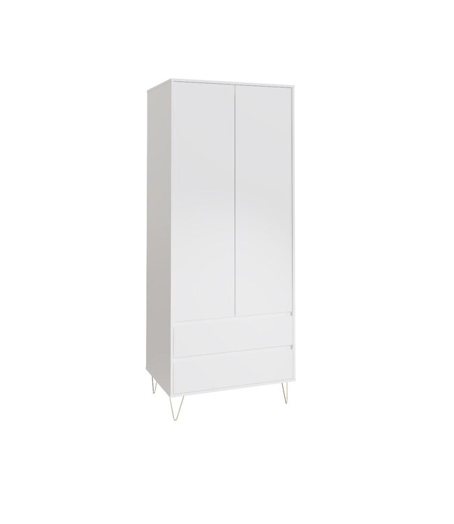 Timber Art Design Monaco White 2 Door Wardrobe