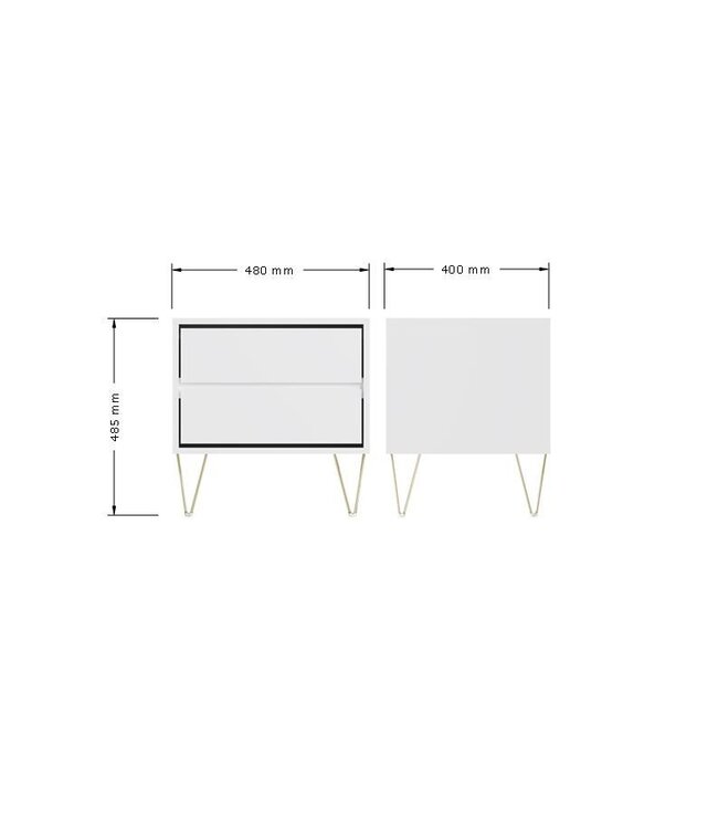 Timber Art Design Monaco White Bedside