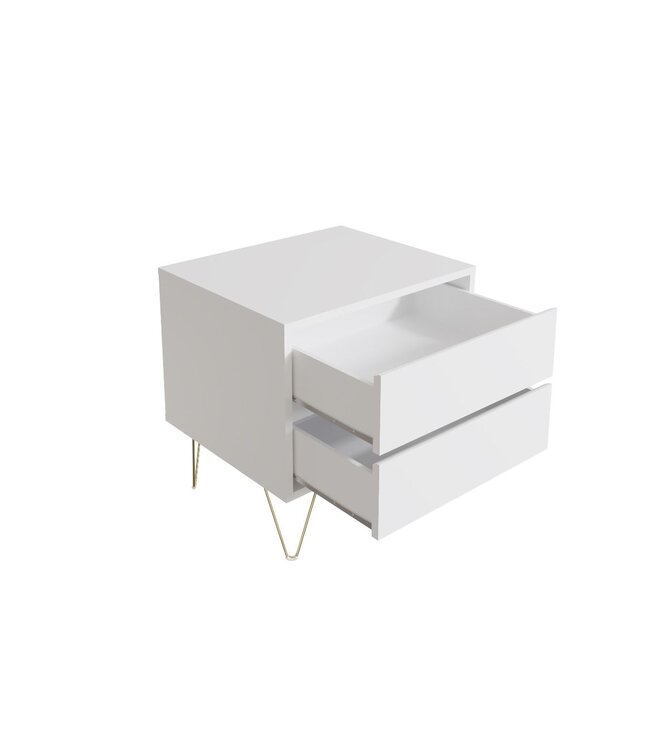 Timber Art Design Monaco White Bedside