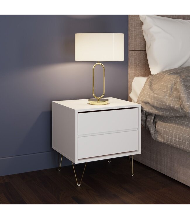 Timber Art Design Monaco White Bedside