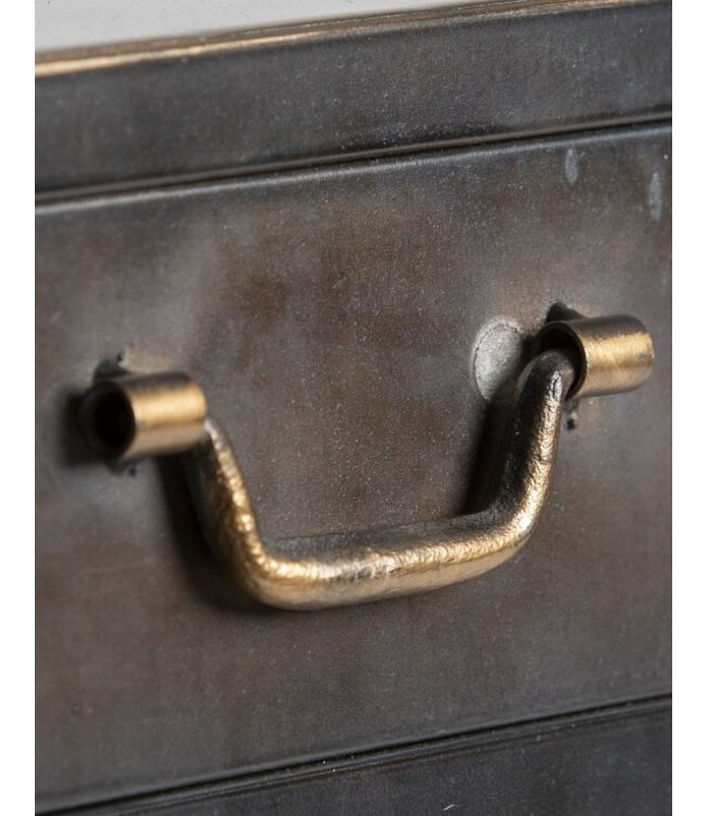 McGowan & Rutherford Black & Antique Gold  Desk With Vanity Mirror