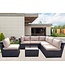 Brown Rattan 6 Seater Garden Sofa Set