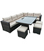 Brown Rattan Outdoor Large Corner Dining Set