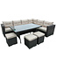 Brown Rattan Outdoor Large Corner Dining Set