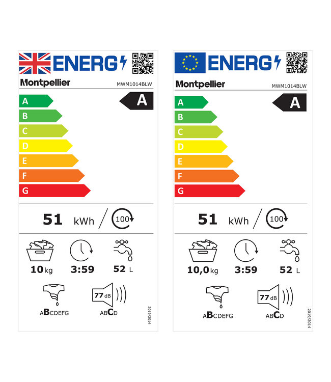 Montpellier MWM1014BLW 10kg Washing Machine