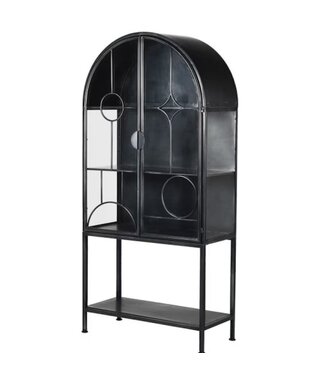 Black 4 Shelf Metal Geometric Cabinet