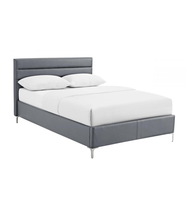 Arco Grey Leather Bed