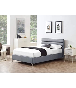 Arco Grey Leather Bed