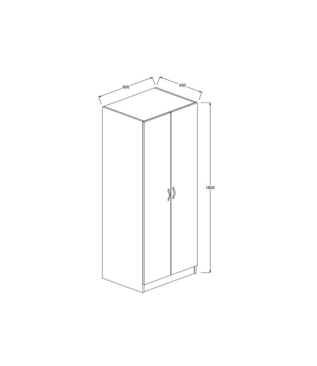 Timber Art Design Essentials 2 Door Wardrobe