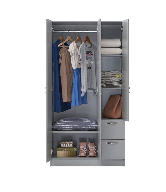 Essentials 3 Door Wardrobe With Drawers