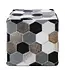 Safira Black | Grey | White Patchwork Pouffe