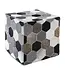 Safira Black | Grey | White Patchwork Pouffe