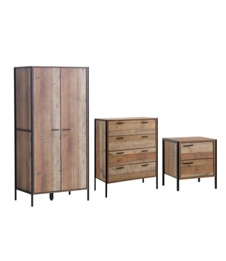 Timber Art Design Stretton 3 Piece Bedroom Set 2 Door Wardrobe