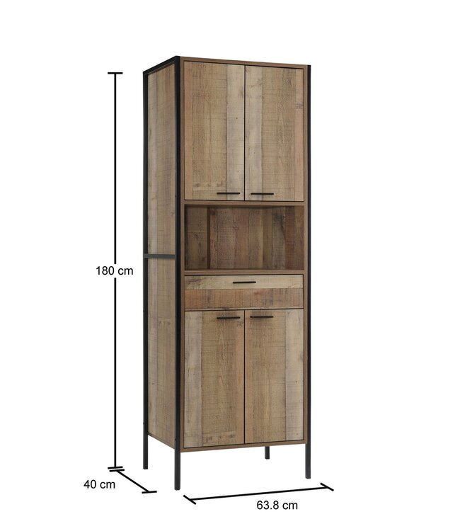 Timber Art Design Stretton Tall Storage Cabinet