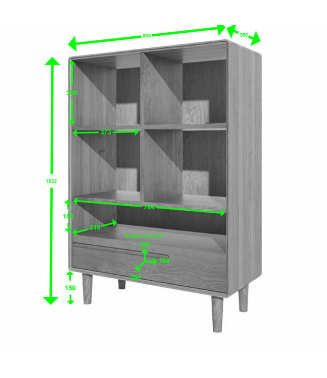 Homestyle GB Scandic Oak Small Bookcase