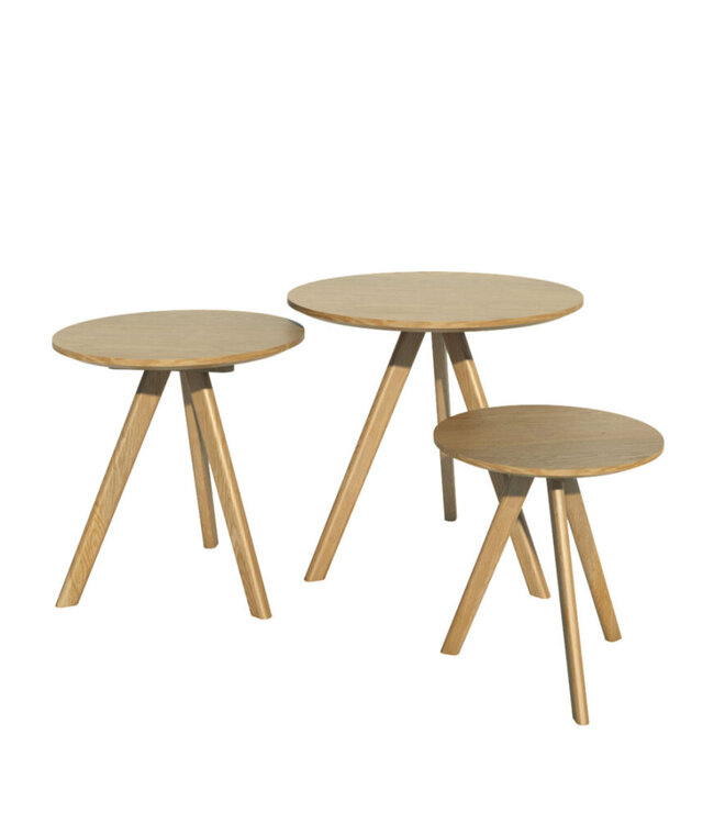 Homestyle GB Scandic Oak Round Nest of Tables