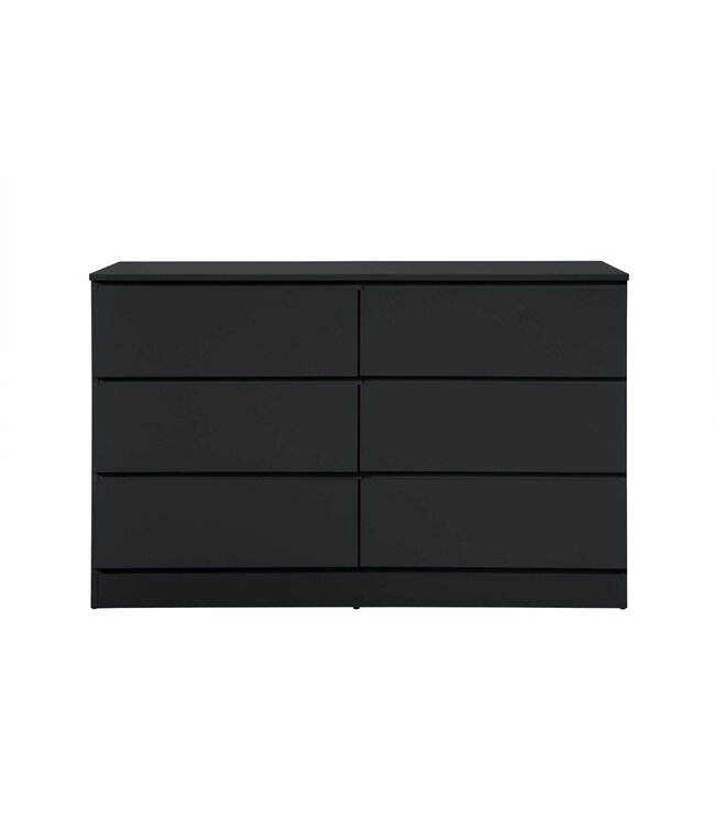 Birlea Oslo Black 6 Drawer Chest