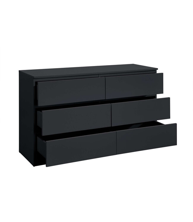 Birlea Oslo Black 6 Drawer Chest