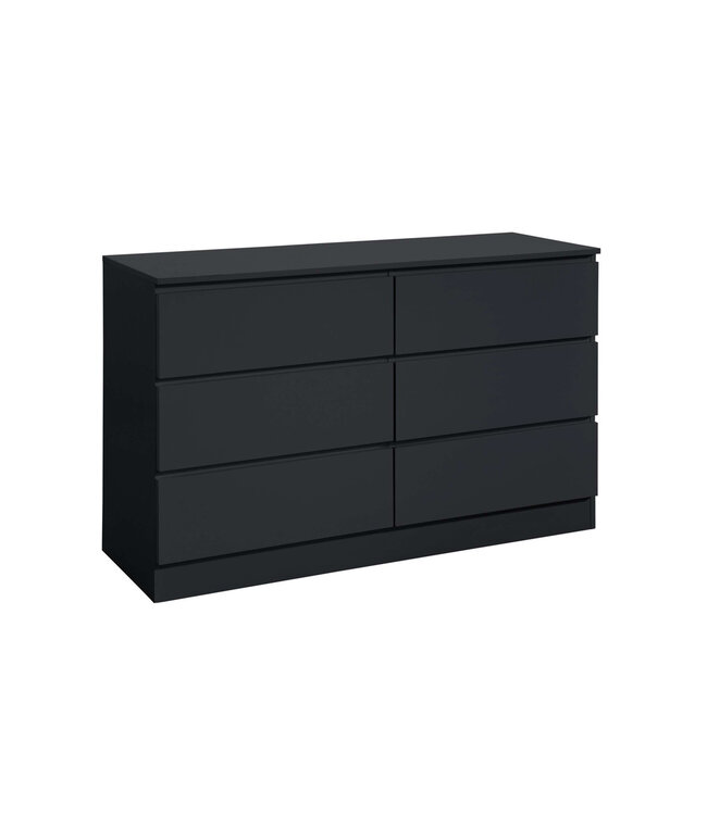Birlea Oslo Black 6 Drawer Chest