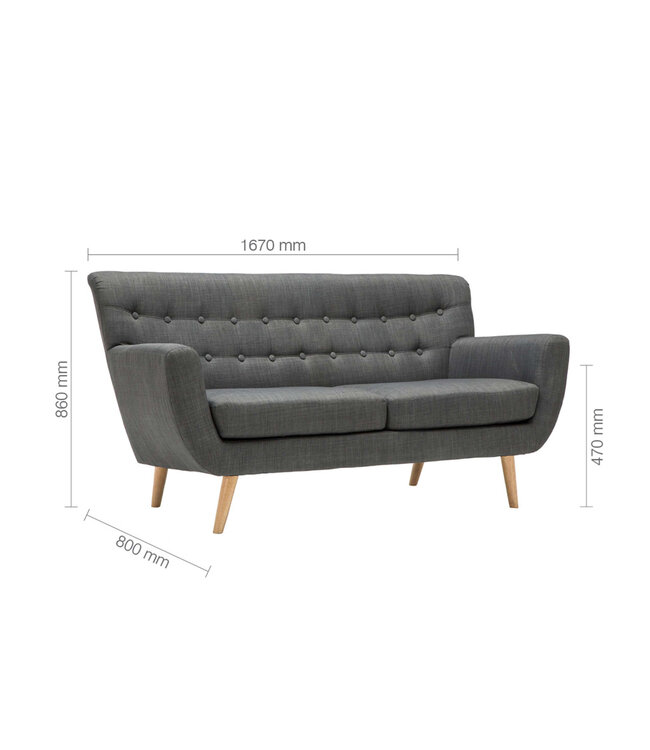 Birlea Loft Grey 3 Seater Sofa