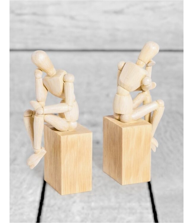 McGowan & Rutherford "Thinker" Wooden Effect Model Man Bookends