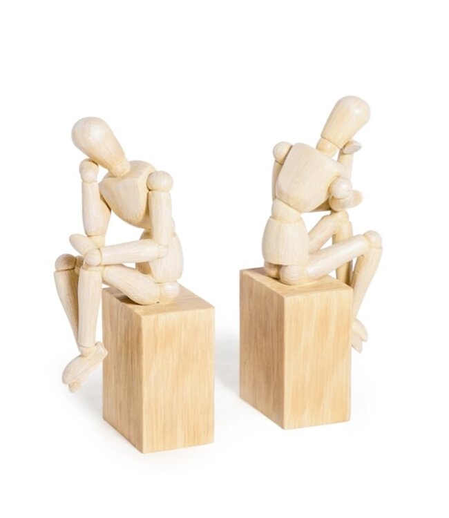 McGowan & Rutherford "Thinker" Wooden Effect Model Man Bookends