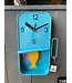 Blue  Metal Sardine Tin Pendulum Wall Clock