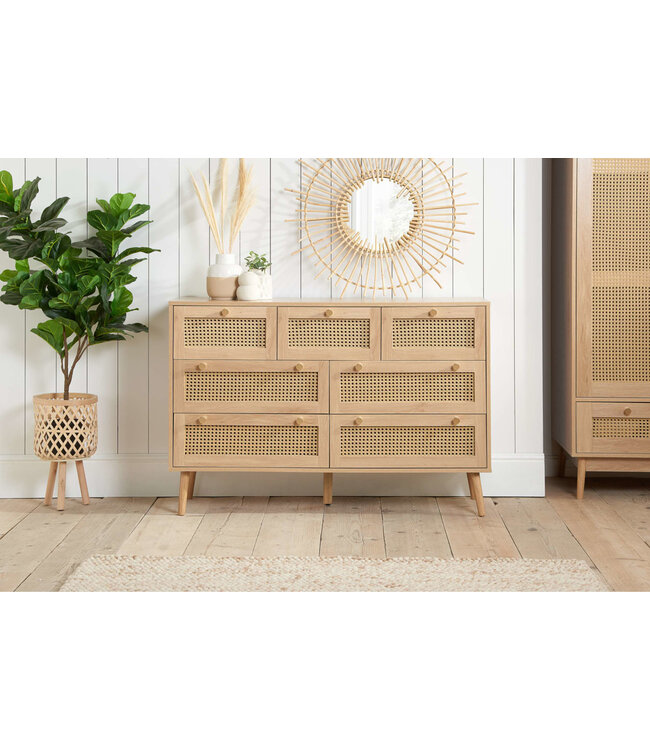 Birlea Croxley Rattan  7 Drawer Chest