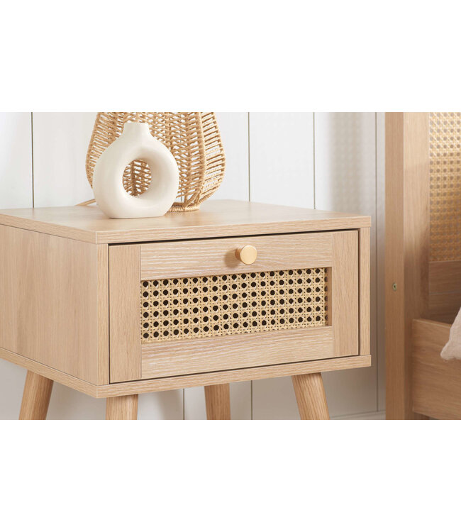 Birlea Croxley Rattan 1 Drawer Bedside
