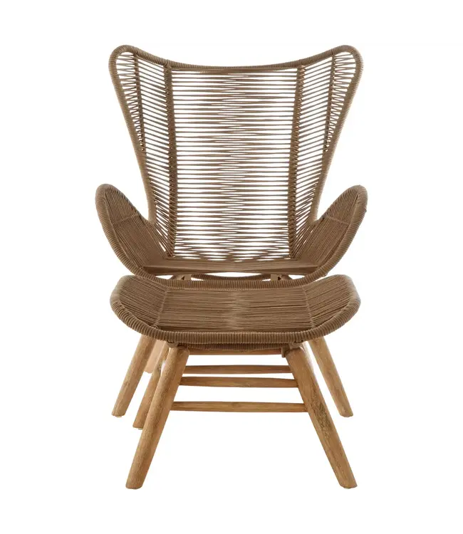 Sisal Rope Lounge Chair With Stool
