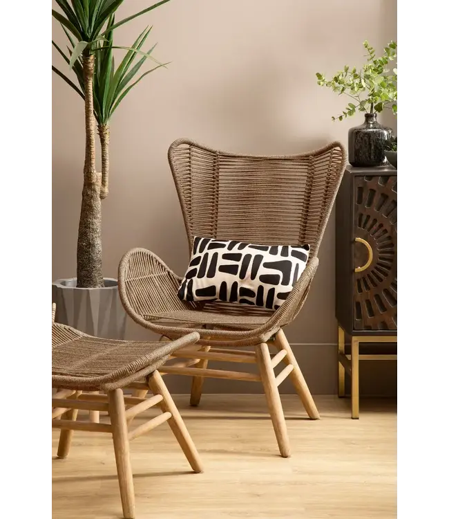 Sisal Rope Lounge Chair With Stool