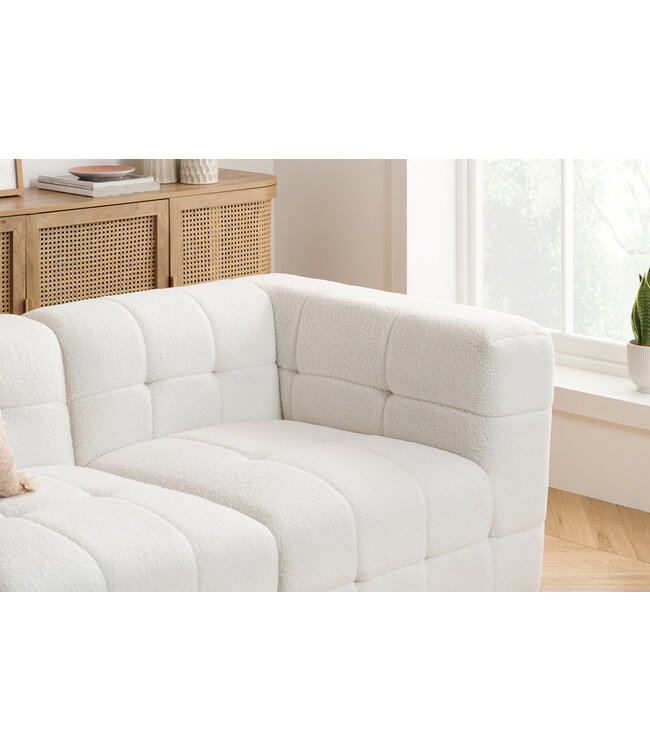 Birlea Milo 3 Seater Sofa White Boucle Fabric