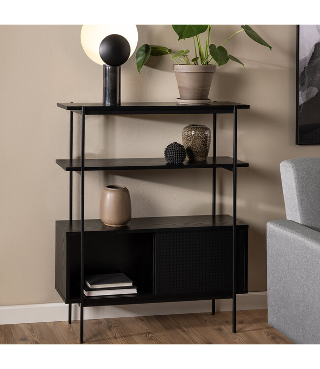 Furniture to Go Angus Black Bookcase With Doors