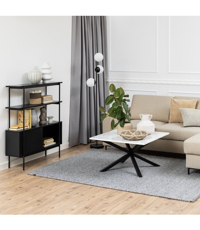 Furniture to Go Angus Black Bookcase With Doors