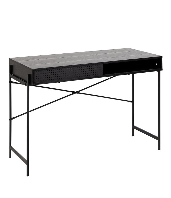 Furniture to Go Angus Black Desk With Sliding Door
