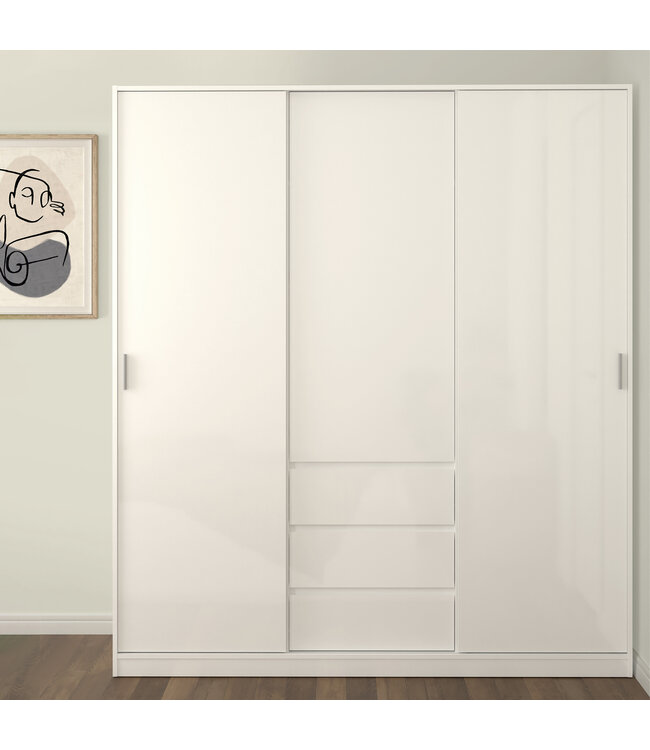 Furniture to Go Naia Wardrobe 2 Sliding Doors 3 Drawers