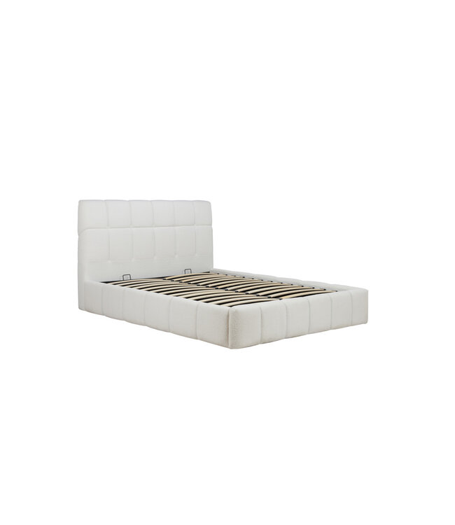 Birlea Lachlan White Boucle Ottoman Bed
